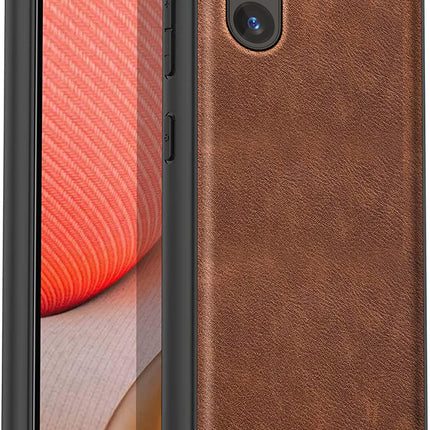 Kapa Tux Leather Back Cover for Samsung Galaxy A55 (5G) | Slim Shockproof Camera Protection Bumper Case (Brown)