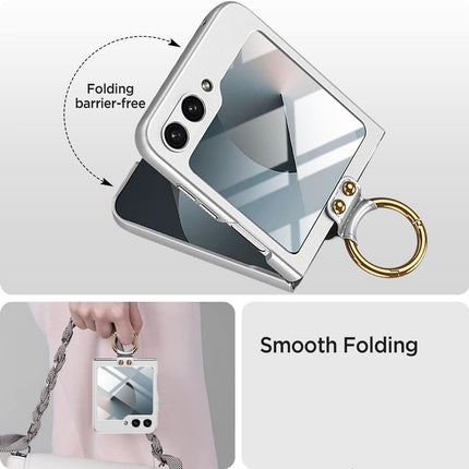 Mobizang Ultra Thin PC Ring Back Case for Samsung Galaxy Flip6 / Z Flip 6 | Shockproof Slim Hard Protective Cover (Silver)