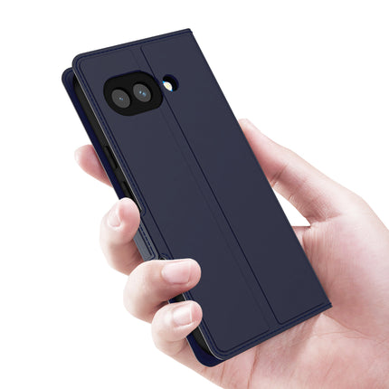 Mobizang Noble Slim Magnetic Leather Flip Case Cover for Google Pixel 9A | Card Holder Stand Flip Wallet Case (Blue)