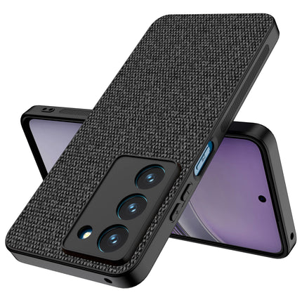 Mobizang Soft Full Fabric Protective Back Case Cover for Realme 14X | Shockproof Slim Hard Anti Slip Back Case (Black)