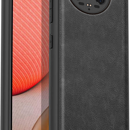 Mobizang Tux Leather Back Cover for Xiaomi 14 ULTRA (5G) | Slim Shockproof Camera Protection Bumper Case (Black)