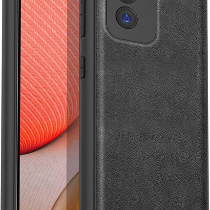 Mobizang Tux Leather Back Cover for Oppo Reno 12 Pro (5G) | Slim Shockproof Camera Protection Bumper Case (Black)