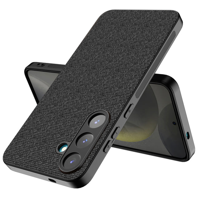 Mobizang Soft Full Fabric Protective Back Case Cover for Samsung Galaxy S25 | Shockproof Slim Hard Anti Slip Back Case (Black)