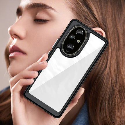 Mobizang Unicorn Acrylic Clear Back Cover For Honor 200 Pro (5G) | Slim Shockproof [Military Grade Protection] Hybrid Bumper Case (Black Sides)