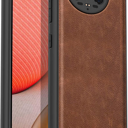 Mobizang Tux Leather Back Cover for Xiaomi 14 ULTRA (5G) | Slim Shockproof Camera Protection Bumper Case (Brown)