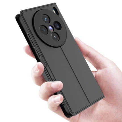 Mobizang Noble Slim Magnetic Leather Flip Case Cover for Vivo X200 (5G) | Card Holder Stand Flip Wallet Case (Black)