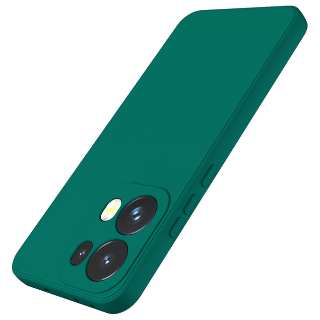 Mobizang Matte Protective Lens Flexible Back Cover for Oppo Reno 13 Pro | Slim Silicone with Soft Lining Shockproof Full Body Bumper Case (Green)