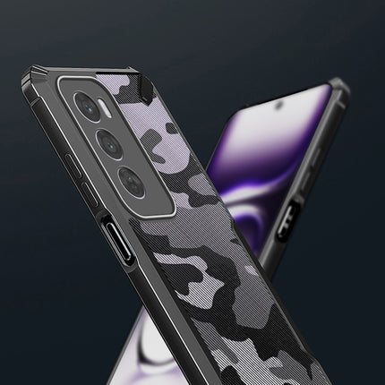 Mobizang Bull Camouflage Back Cover for Oppo Reno 12 (5G) | [Military Grade Protection] Shock Proof Slim Hybrid Bumper Case (Black)