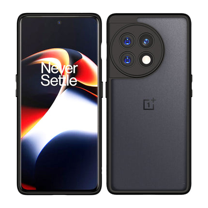 Mobizang Hawkeye Clear Back Cover for OnePlus 13R | Camera Lens Protector Shockproof Slim Clear Case Cover (Black Sides)