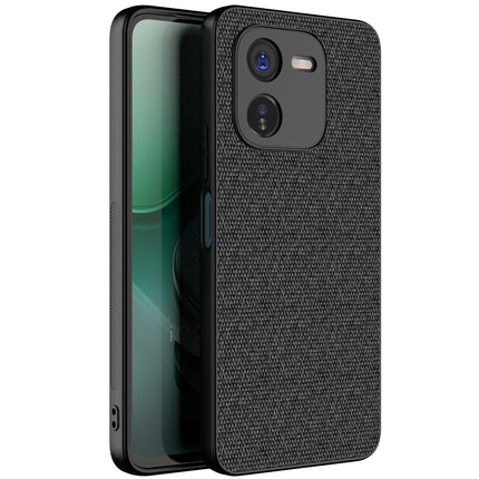 Mobizang Soft Full Fabric Protective Back Case Cover for IQOO Z9X | Shockproof Slim Hard Anti Slip Back Case (Black)