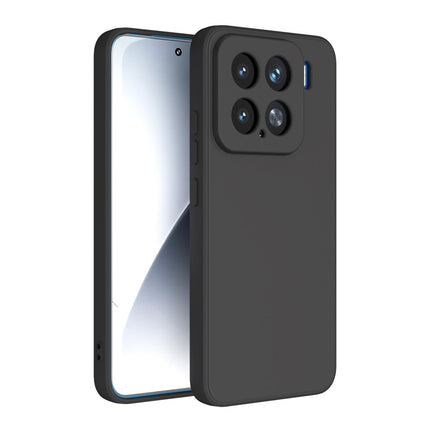 Mobizang Matte Protective Lens Flexible Back Cover for Xiaomi 15 5G | Slim Silicone with Soft Lining Shockproof Full Body Bumper Case (Black)