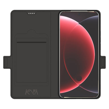 Mobizang Noble Slim Magnetic Leather Flip Case Cover for Xiaomi 15 Ultra | Card Holder Stand Flip Wallet Case (Black)