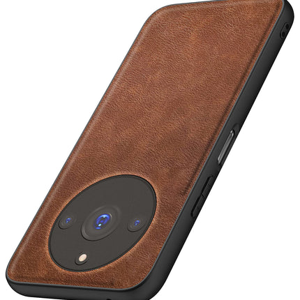 Mobizang Tux Leather Back Cover for Realme 11 Pro / 11 Pro Plus | Slim Shockproof Camera Protection Bumper Case (Brown)