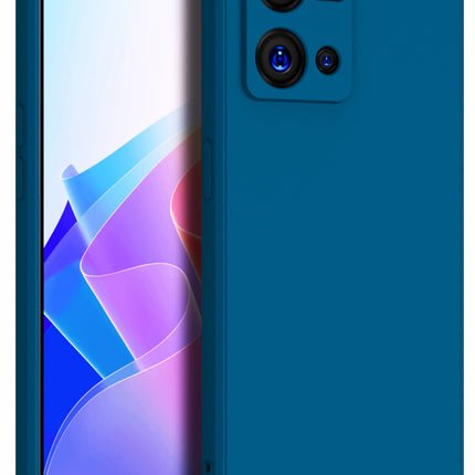 Matte Lens Protective Shockproof Flexible Back Cover for Oppo F21 PRO (4G), Slim Silicone with Soft Lining Shockproof Flexible Full Body Bumper Case (Blue)