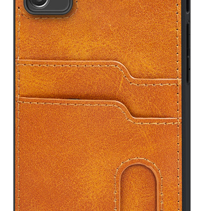 Mobizang Duo Wallet Back Case for Samsung Galaxy A73 (5G) , Slim Protective PU Leather Cover With Dual Inbuilt Card Pockets (Brown)