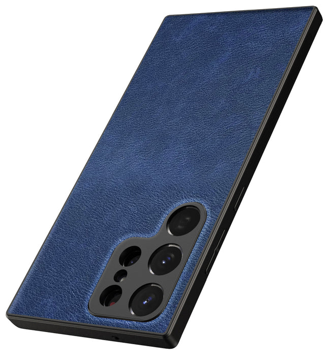 Mobizang Tux Back Case for Samsung Galaxy S23 ULTRA | Slim Leather Shockproof Camera Protection Back Cover (Blue)