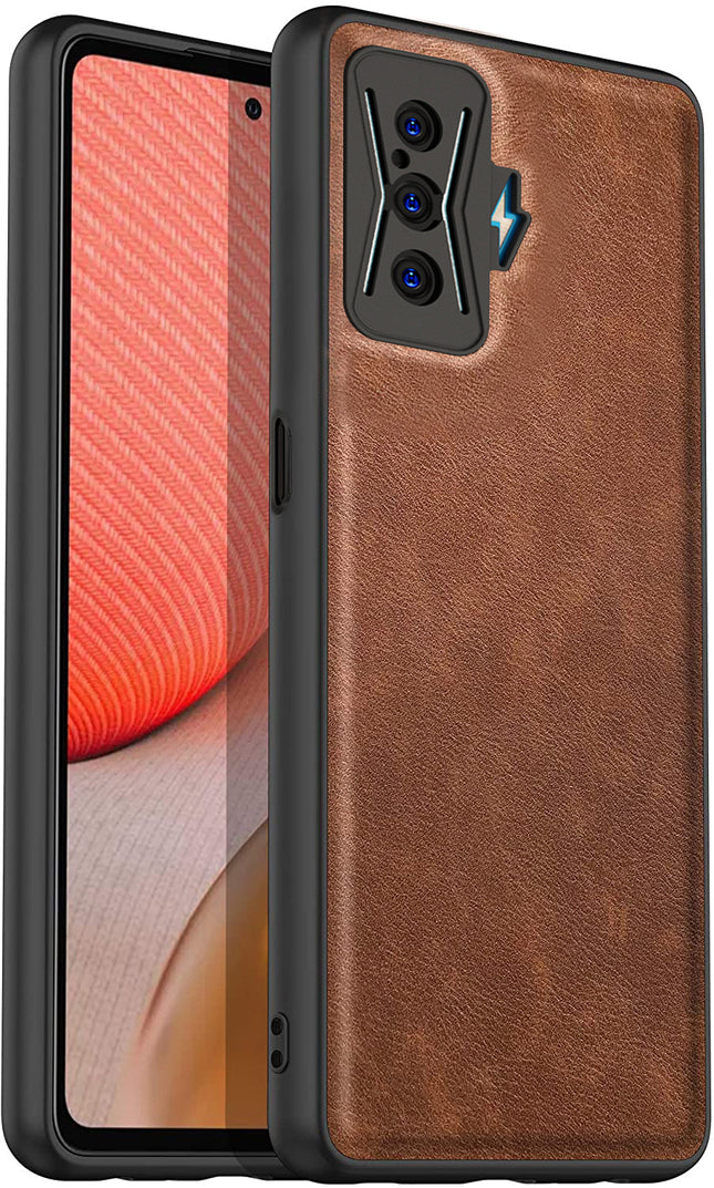 Tux Back Case for Redmi K50 Gaming Edition, Slim Leather Case with Soft Edge Shockproof Back Cover (Brown)