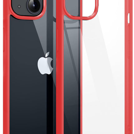Mobizang Hawkeye Clear Back Cover for Apple iPhone 15 Plus | Camera Lens Protector Shockproof Slim Clear Case Cover (Red)