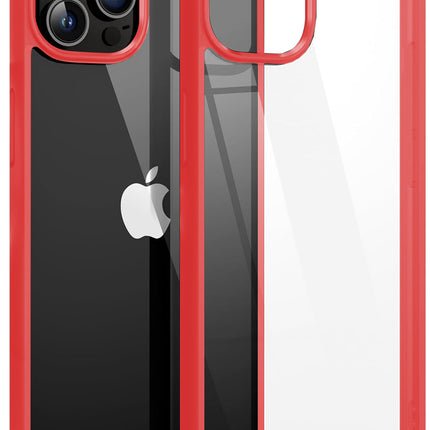 Mobizang Hawkeye Clear Back Cover for Apple iPhone 15 Pro | Camera Lens Protector Shockproof Slim Clear Case Cover (Red)