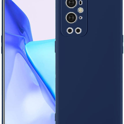 Matte Lens Protective Back Cover for OnePlus 9 PRO / One Plus 9 PRO , Slim Silicone with Soft Lining Shockproof Flexible Full Body Bumper Case (Blue)