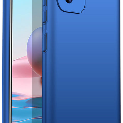 Silk Smooth Finish [Full Coverage] All Sides Protection Slim Back Cover For Xiaomi Redmi Note 10 /  Note 10S (Blue)