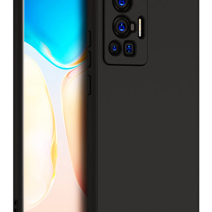 Matte Lens Protective Back Cover for Vivo X70 Pro , Slim Silicone with Soft Lining Shockproof Flexible Full Body Bumper Case (Black)