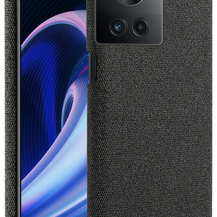 Mobizang Woven Soft Fabric Case for OnePlus 10R  Back Cover,  Shock Protection Slim Hard Anti Slip Back Cover (Black)