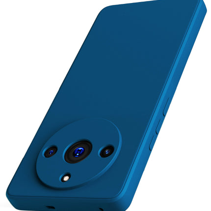 Mobizang Matte Protective Lens Flexible Back Cover for Realme 11 PRO / 11 PRO + (PLUS) | Slim Silicone with Soft Lining Shockproof Full Body Bumper Case (Blue)