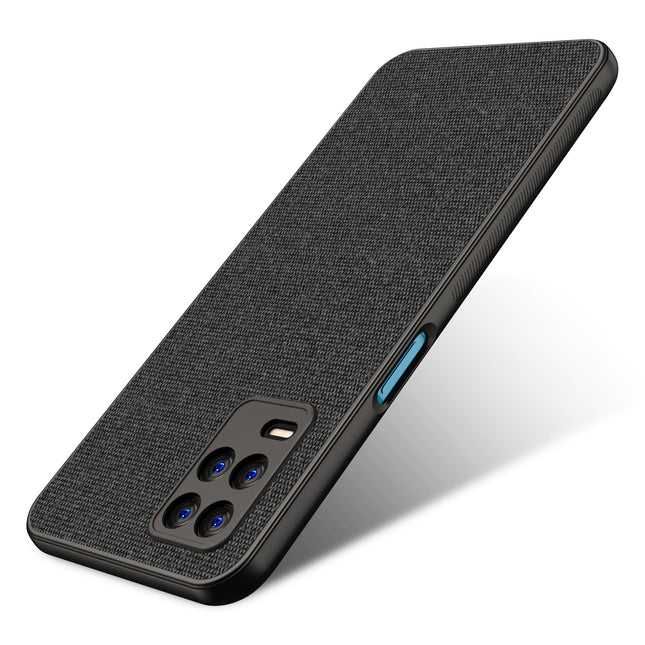 Soft Full Fabric Protective Back Case Cover for Realme 8S (5G) (Black)