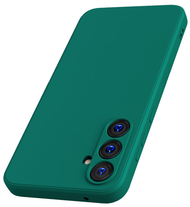 Mobizang Matte Protective Lens Flexible Back Cover for Samsung Galaxy S23 FE | Slim Silicone with Soft Lining Shockproof Full Body Bumper Case (Green)