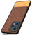Mobizang Soft Fabric & Leather Hybrid for Redmi Note 12 Pro Back Cover | Shockproof Hybrid Slim Hard Anti Slip Back Case (Brown)