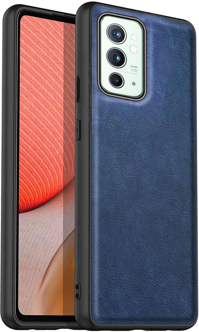Tux Back Case for OnePlus 9RT / One Plus 9RT , Slim Leather Case with Soft Edge Shockproof Back Cover (Blue)