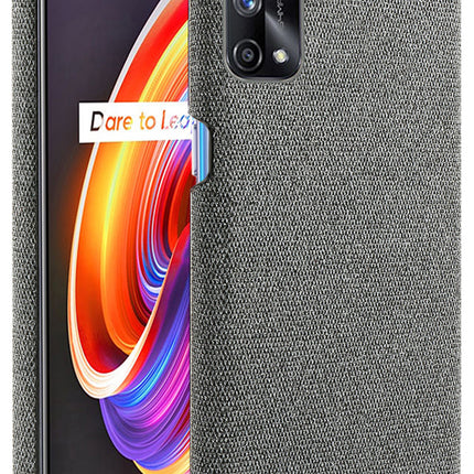 Woven Soft Fabric Case for Realme X7 Pro Back Cover, Shock Protection Slim Hard Anti Slip Back Cover (Grey)