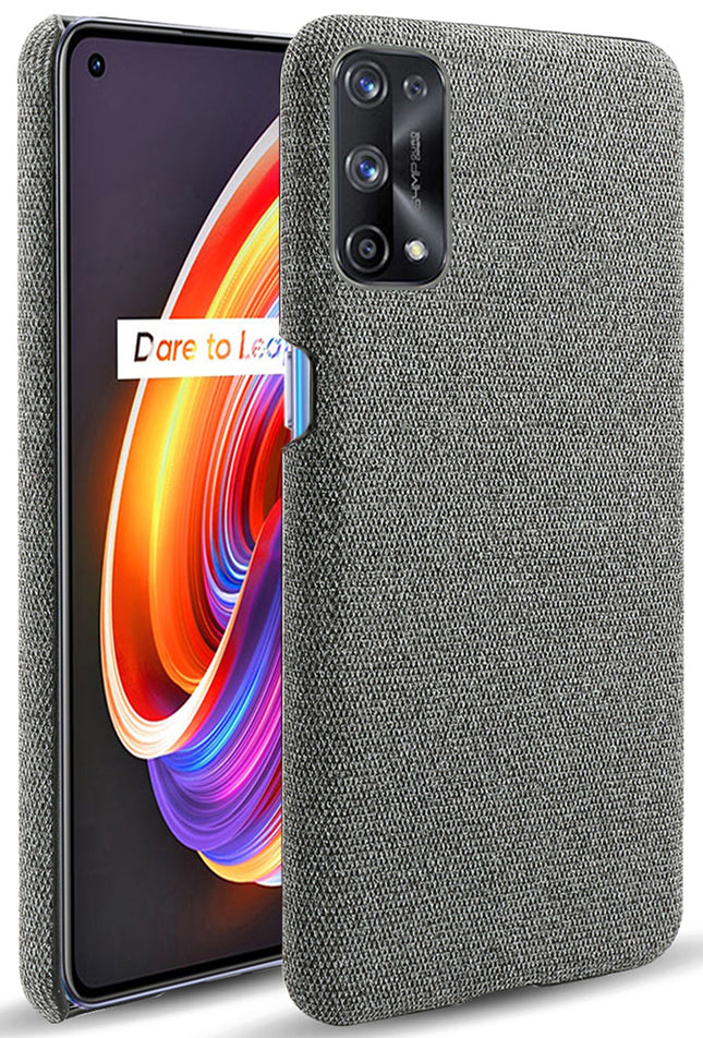 Woven Soft Fabric Case for Realme X7 Pro Back Cover, Shock Protection Slim Hard Anti Slip Back Cover (Grey)