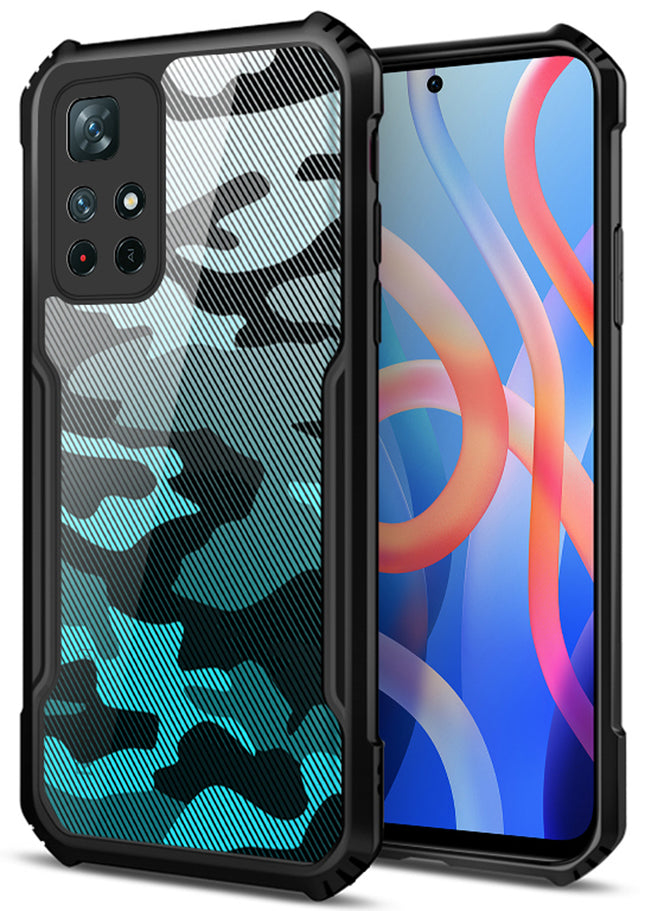 Beetle Camouflage for Redmi Note 11T (5G) Back Case, [Military Grade Protection] Shock Proof Slim Hybrid Bumper Cover (Black)