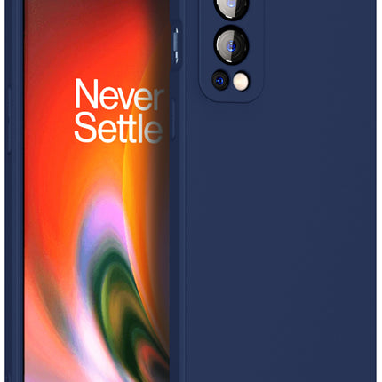 Matte Lens Protective Back Cover for OnePlus Nord 2 (5G) / One Plus Nord 2 (5G) , Slim Silicone with Soft Lining Shockproof Flexible Full Body Bumper Case , Blue