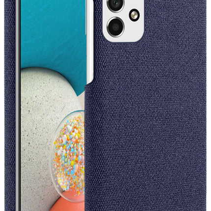 Mobizang Woven Soft Fabric Case for Samsung Galaxy A73 (5G) Back Cover,  Shock Protection Slim Hard Anti Slip Back Cover (Blue)