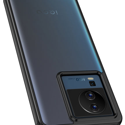 Mobizang Shield Frosted Acrylic Back Shock Proof Case Cover for Iqoo Neo 7 (Black)