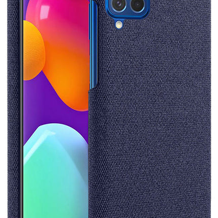 Woven Soft Fabric Case for Samsun Galaxy F62 Back Cover, Shock Protection Slim Hard Anti Slip Back Cover (Blue)