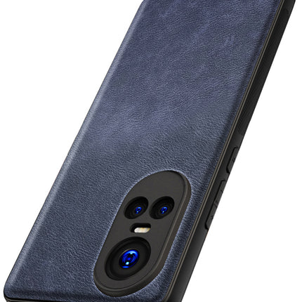 Mobizang Tux Leather Back Cover for Oppo Reno 10 / Reno 10 PRO | Slim Shockproof Camera Protection Bumper Case (Blue)