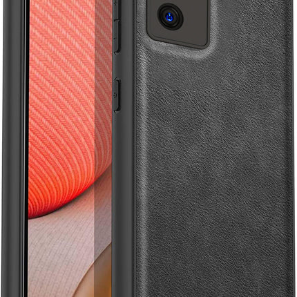 Tux Back Case for Vivo V23E, Slim Leather Case with Soft Edge Shockproof Back Cover (Black)