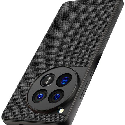 Mobizang Soft Full Fabric Protective Back Case Cover for OnePlus 12 | Shockproof Slim Hard Anti Slip Back Case (Black)