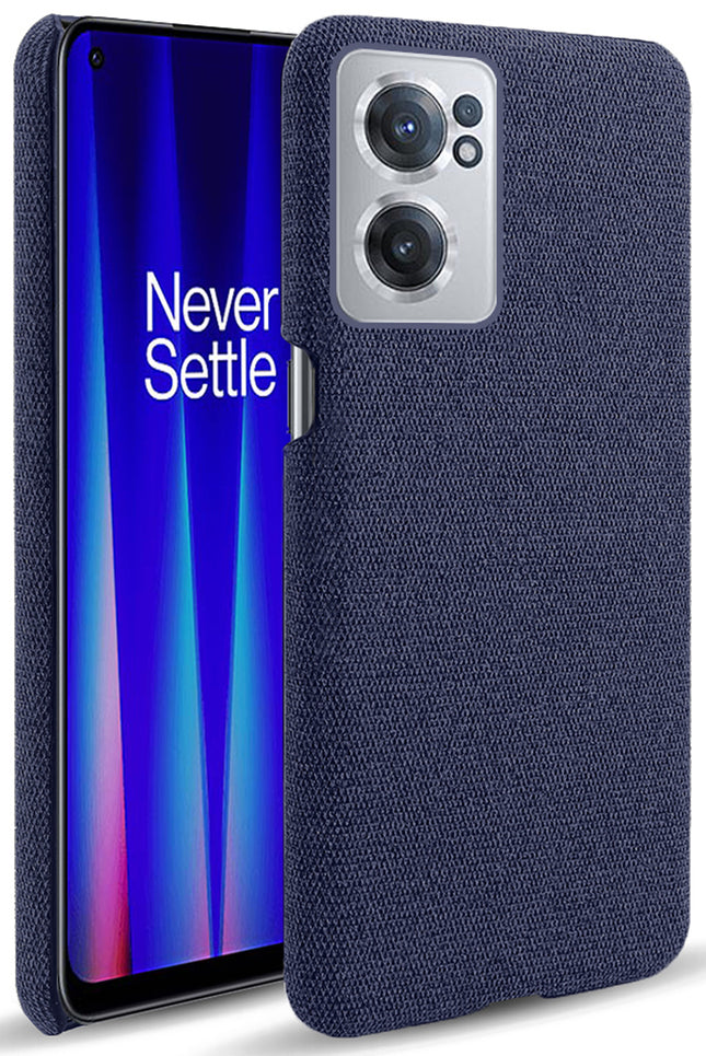 Woven Soft Fabric Case for OnePlus Nord CE 2 (5G) Back Cover, Shock Protection Slim Hard Anti Slip Back Cover (Blue)