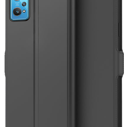 Noble Slim Flip Cover for Realme GT 2 Pro , Magnetic and Card Holder Stand Leather Flip Wallet Case (Black)