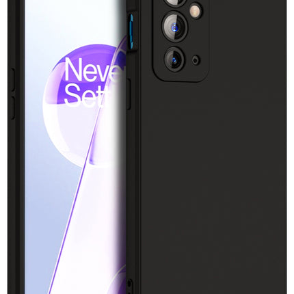 Matte Lens Protective Back Cover for OnePlus 9RT , Slim Silicone with Soft Lining Shockproof Flexible Full Body Bumper Case (Black)