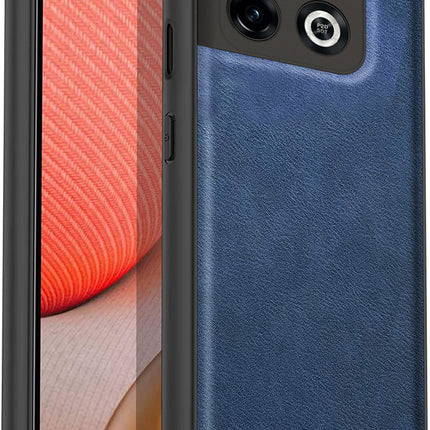 Tux Back Case for OnePlus 10 Pro , Slim Leather Case with Soft Edge Shockproof Back Cover (Blue)