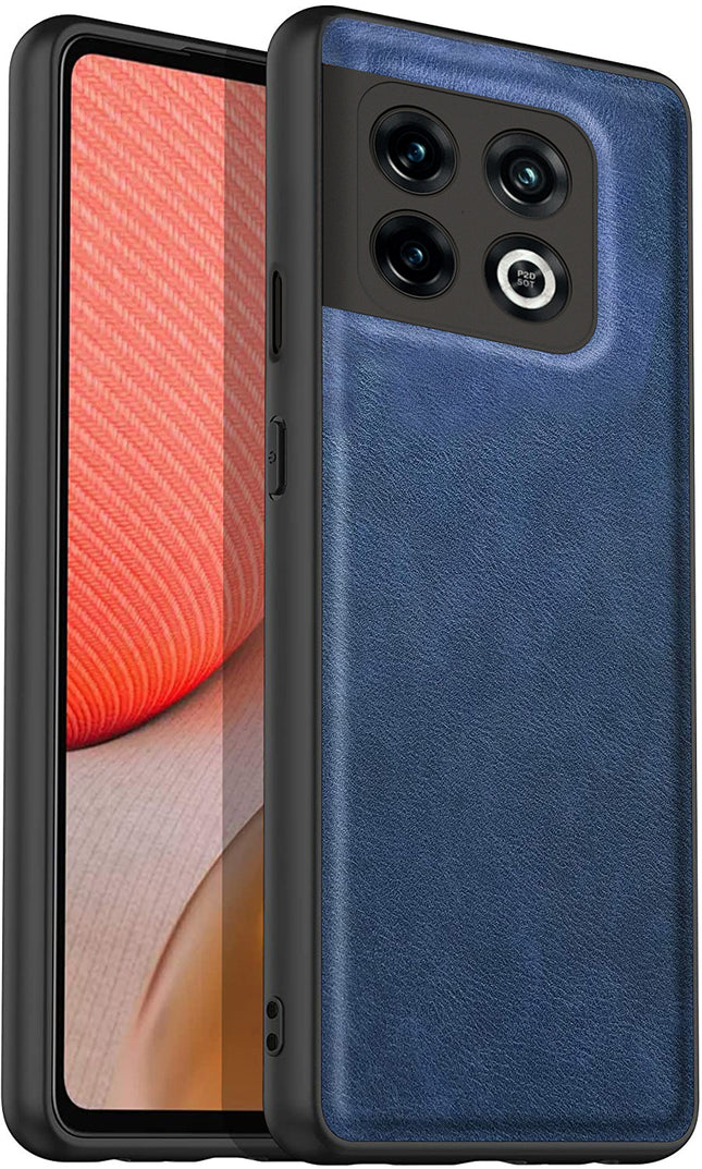 Tux Back Case for OnePlus 10 Pro , Slim Leather Case with Soft Edge Shockproof Back Cover (Blue)