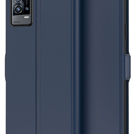 Noble Slim Flip Cover for Vivo IQOO 9 , Magnetic and Card Holder Stand Leather Flip Wallet Case (Blue)