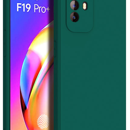 Matte Lens Protective Back Cover for Oppo F19 PRO , Slim Silicone with Soft Lining Shockproof Flexible Full Body Bumper Case (Green)
