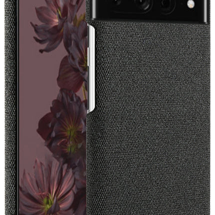 Mobizang Woven Soft Fabric Case for Google Pixel 7 Pro Back Cover, Shock Protection Slim Hard Anti Slip Back Cover (Black)